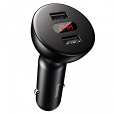 BASEUS SHAKE HEAD DIGITAL DISPLAY CAR CHARGER BLACK