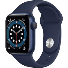 Apple Watch Series 6 GPS, 44mm Blue Aluminum Case with Deep Navy Sport Band